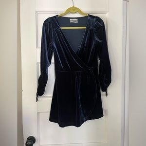 Urban Outfitters blue velvet skort dress